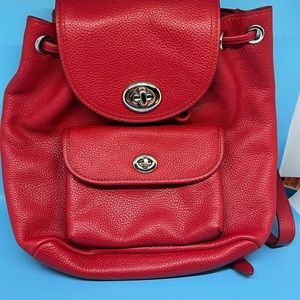 Coach small red backpack